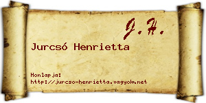 Jurcsó Henrietta névjegykártya